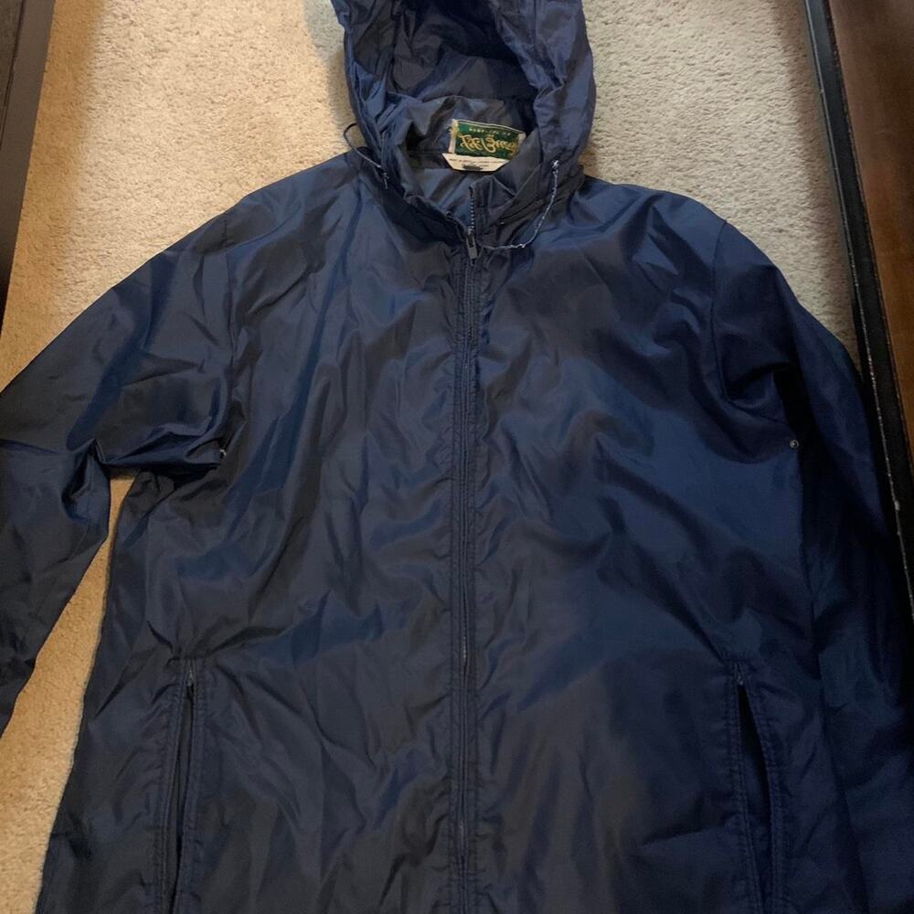 Navy Blue Vintage LL Bean Mens Waterproof Jacket Size Large